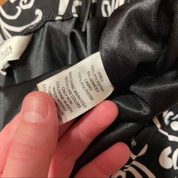 SOLD WHBM Black White Geometric Print Halter Dress - Picture 8 of 11